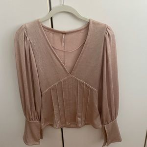 Free People Metallic Top